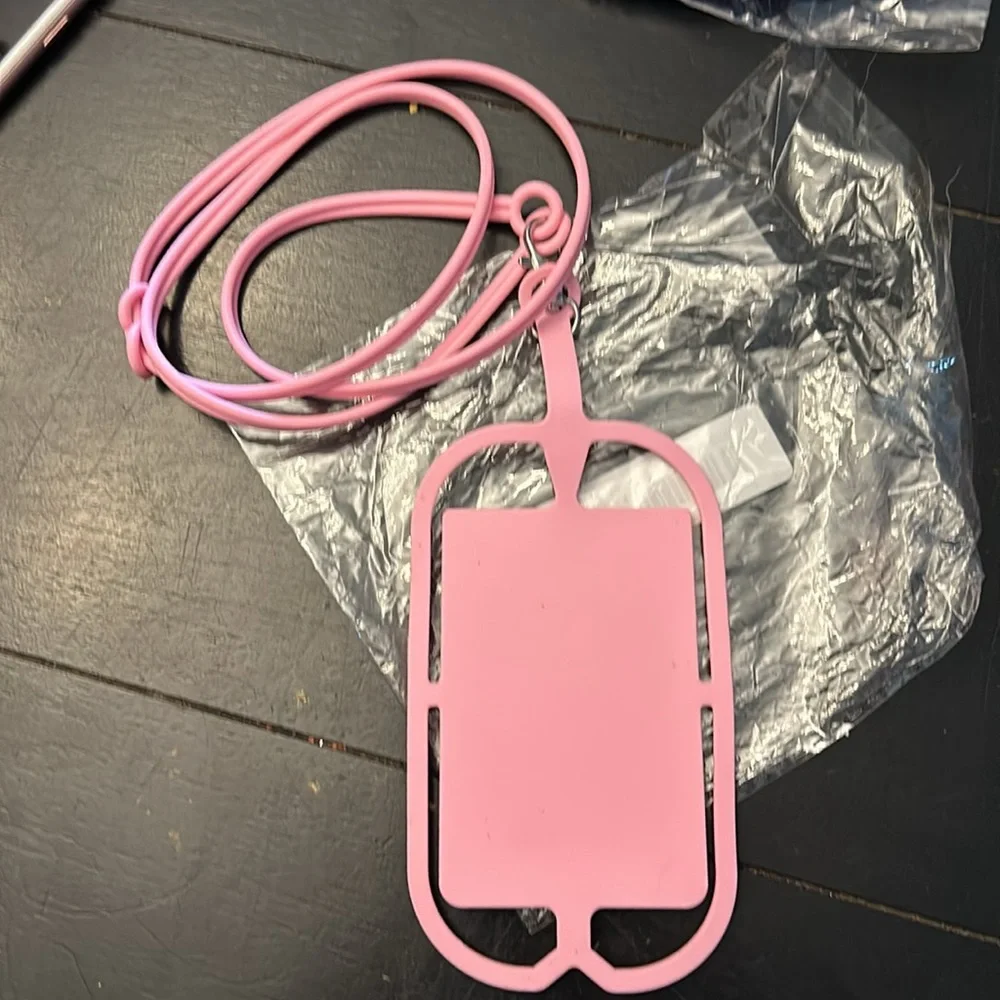 Cell Phone Lanyard - Neck Phone Holder w/ Card Pocket and Silicone Neck Strap -